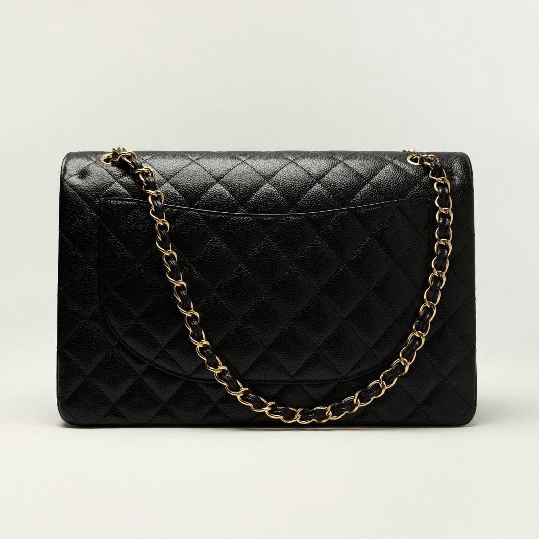 [True-to-ORIGINAL] Ch**el Maxi Classic Handbag Black For Women 33cm/13in A58601-Y01864-C3906