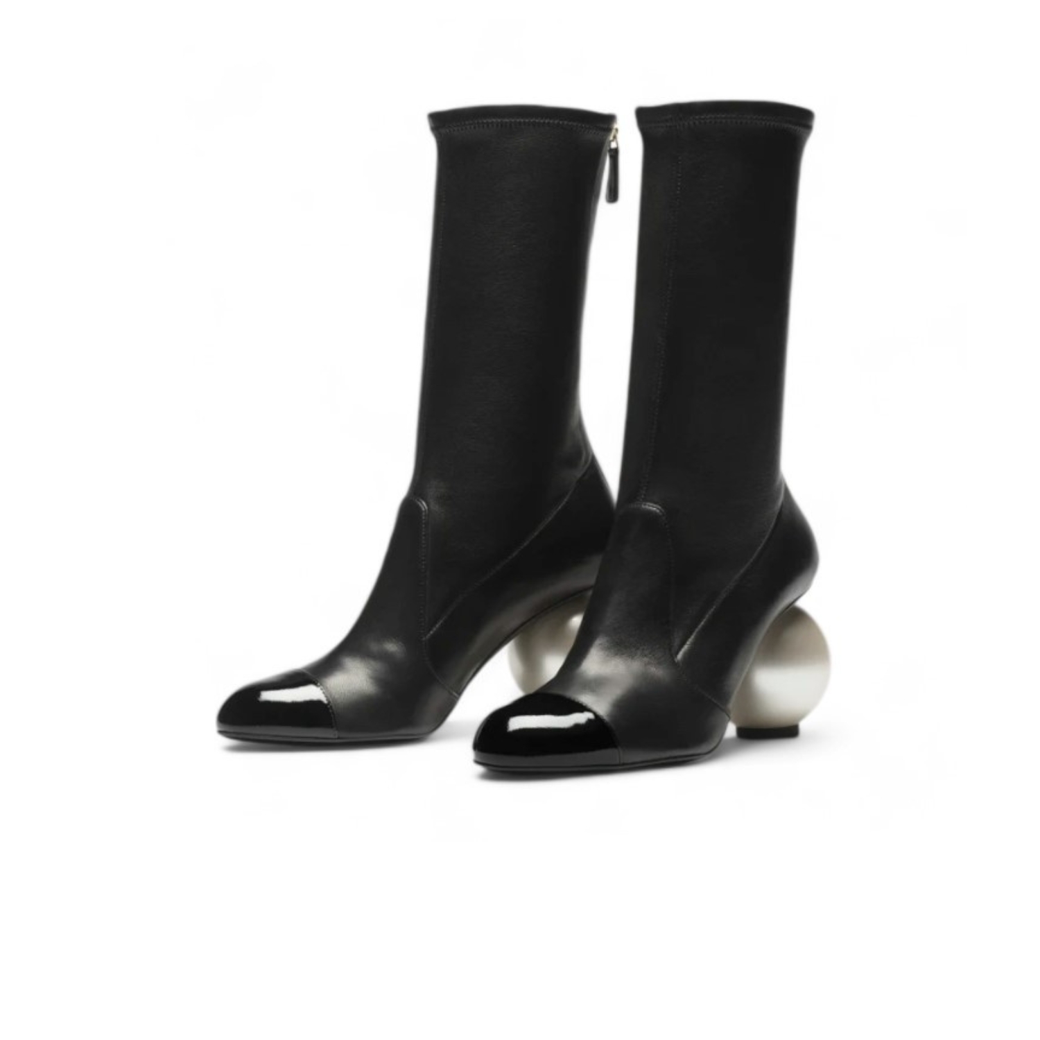 Ch**el Mid-Calf Boots Black For Women G46776-B22203-94305