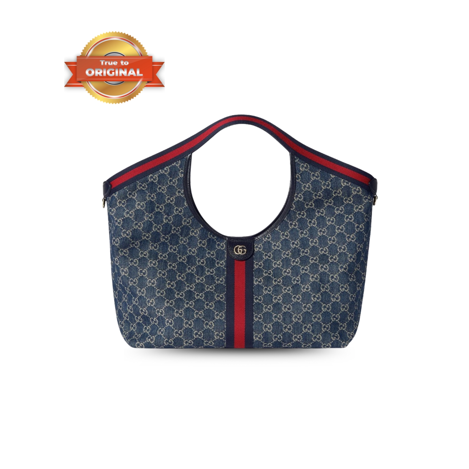 [True-to-ORIGINAL] Gvc*1 Giglio Large Tote Bag Blue And White GG Denim For Women 23.6in/60cm ‎853971 FAFFQ 8864