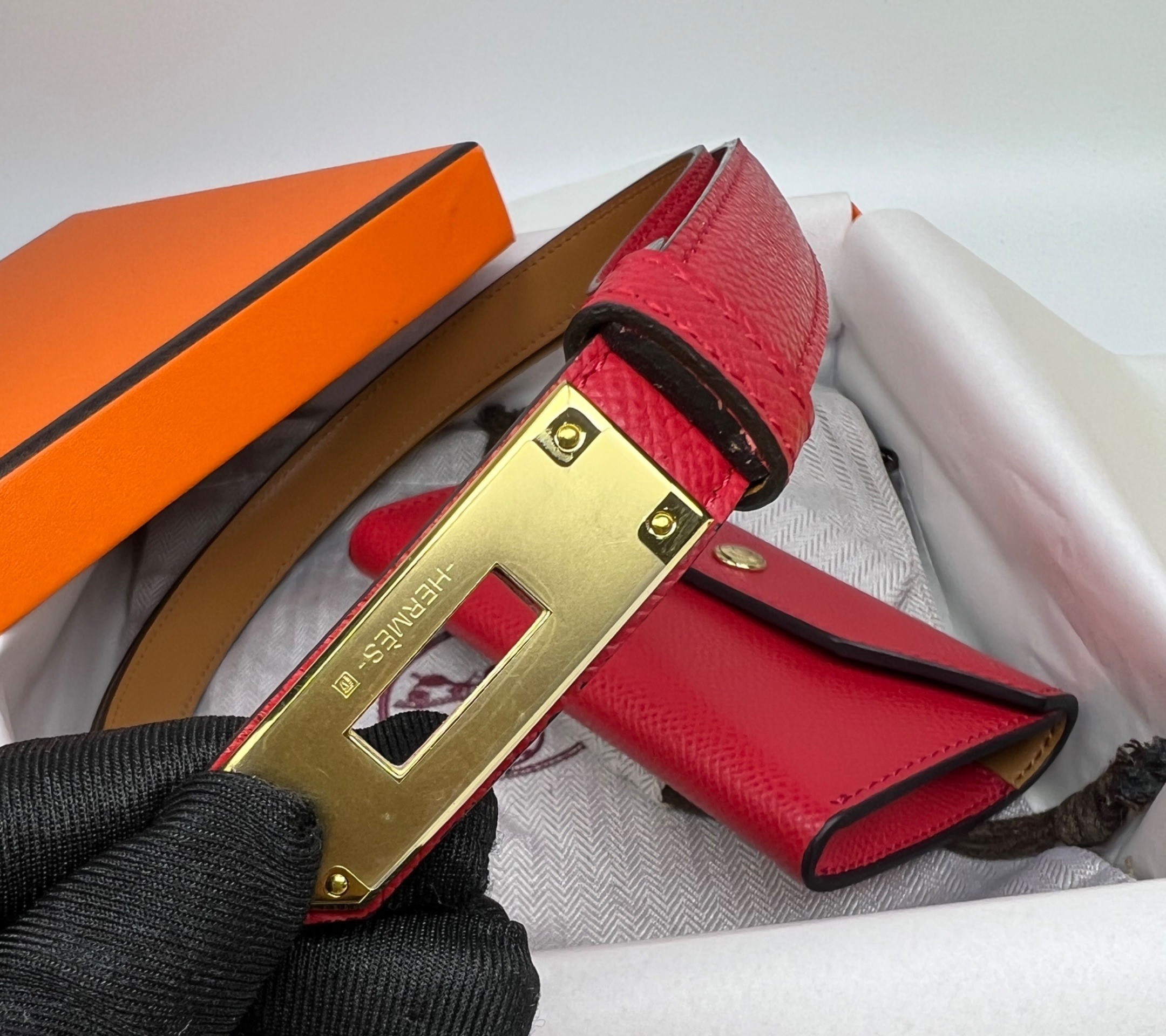 H**me5 Kelly Pocket 18 Belt Rouge Radieux For Women H081120CCO5