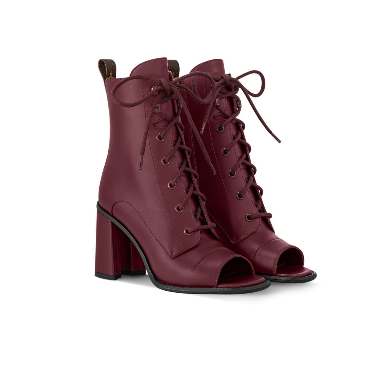 L0vis Vvtt0n Berlin Open Toe Ankle Boots Bordeaux Red For Women 1AICLT
