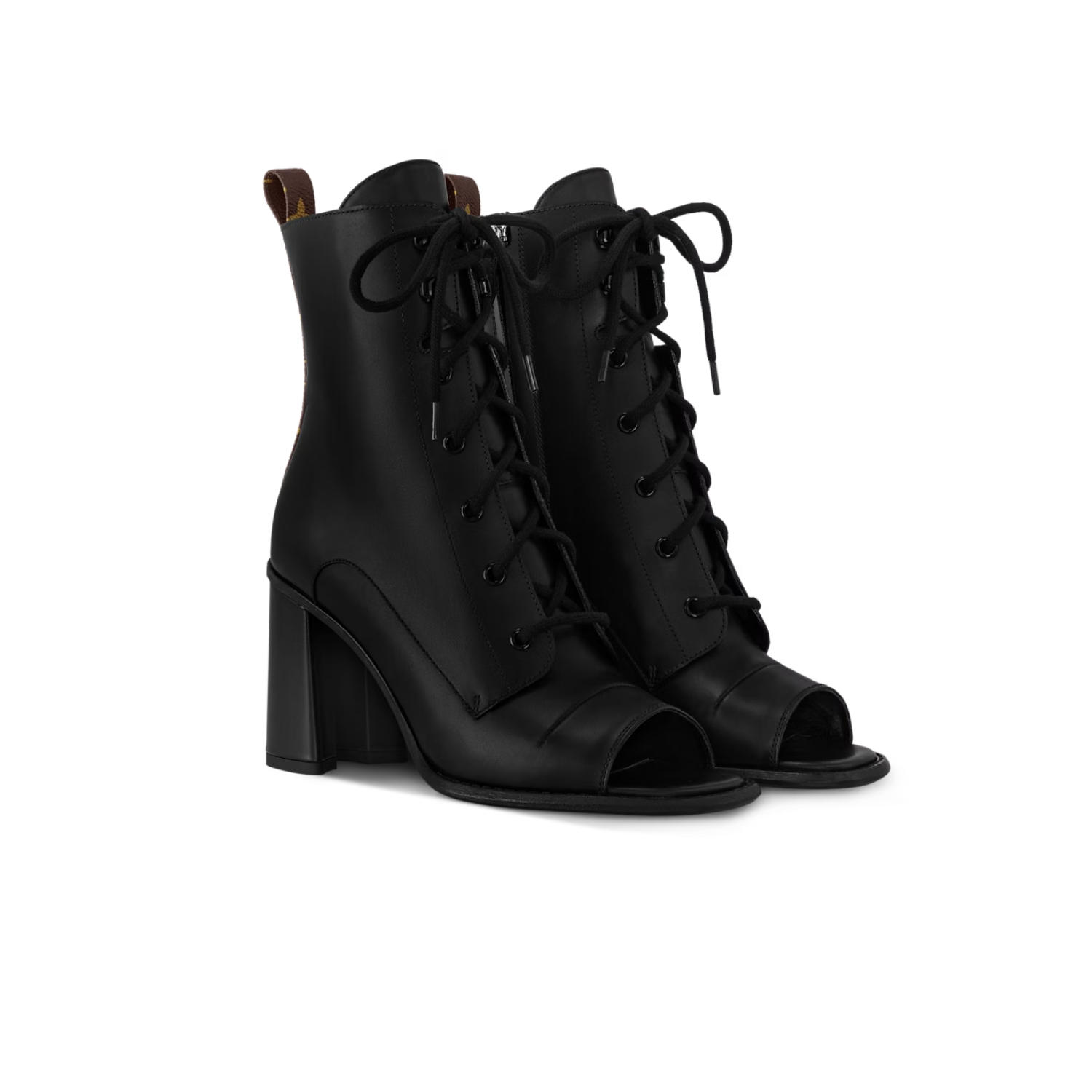 L0vis Vvtt0n Berlin Open Toe Ankle Boots Black For Women 1AIBRU