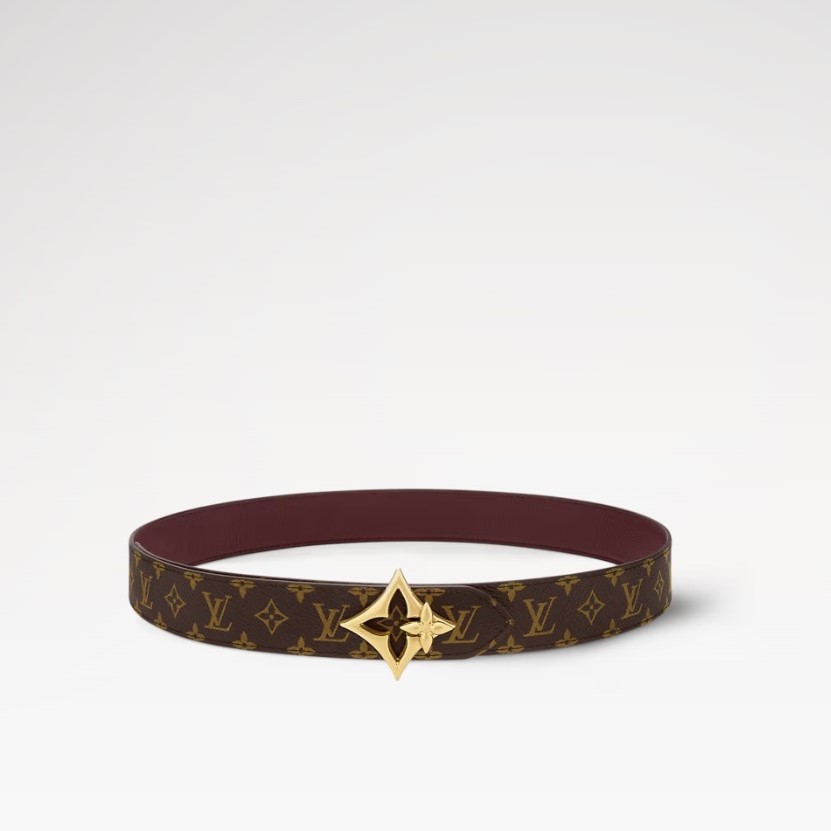L0vis Vvtt0n LV Flowergram 30mm Reversible Belt Garnet For Women M4556U