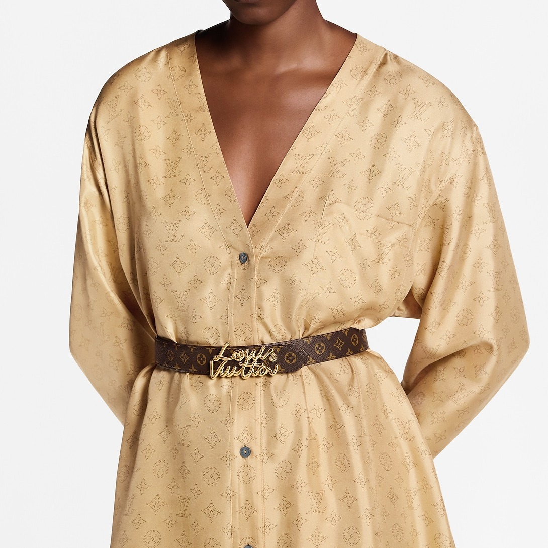 L0vis Vvtt0n LV Script 30mm Belt Tan Monogram For Women – M4516V