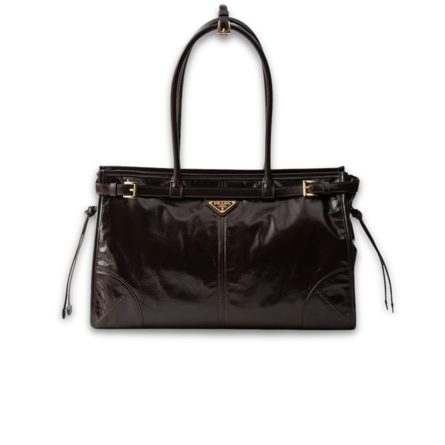 Pra*a Bonnie Large Handbag Bag Dark Brown 38cm/15in – 1BA433_2CYR_F01D6_V_MOO