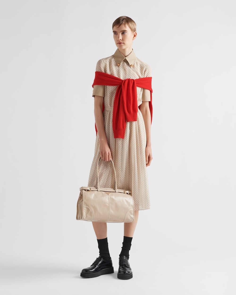 Pra*a Bonnie Large Handbag Bag Travertine 38cm/15in – 1BA433_2CYR_F03MV_V_MOO