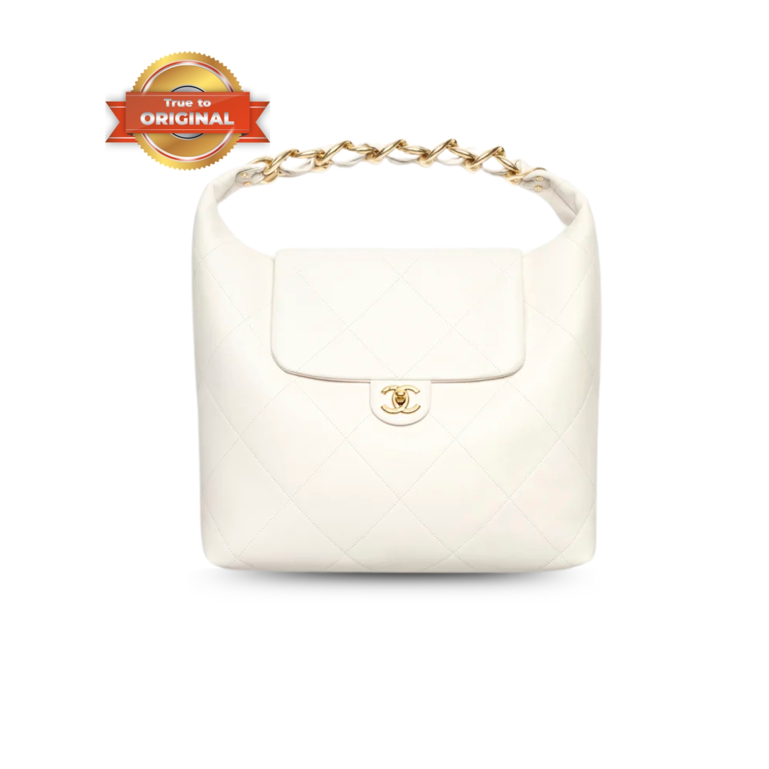 [True-to-ORIGINAL] Ch**el Maxi Hobo Bag White For Women 18.5in/47cm AS5838-B22140-10601