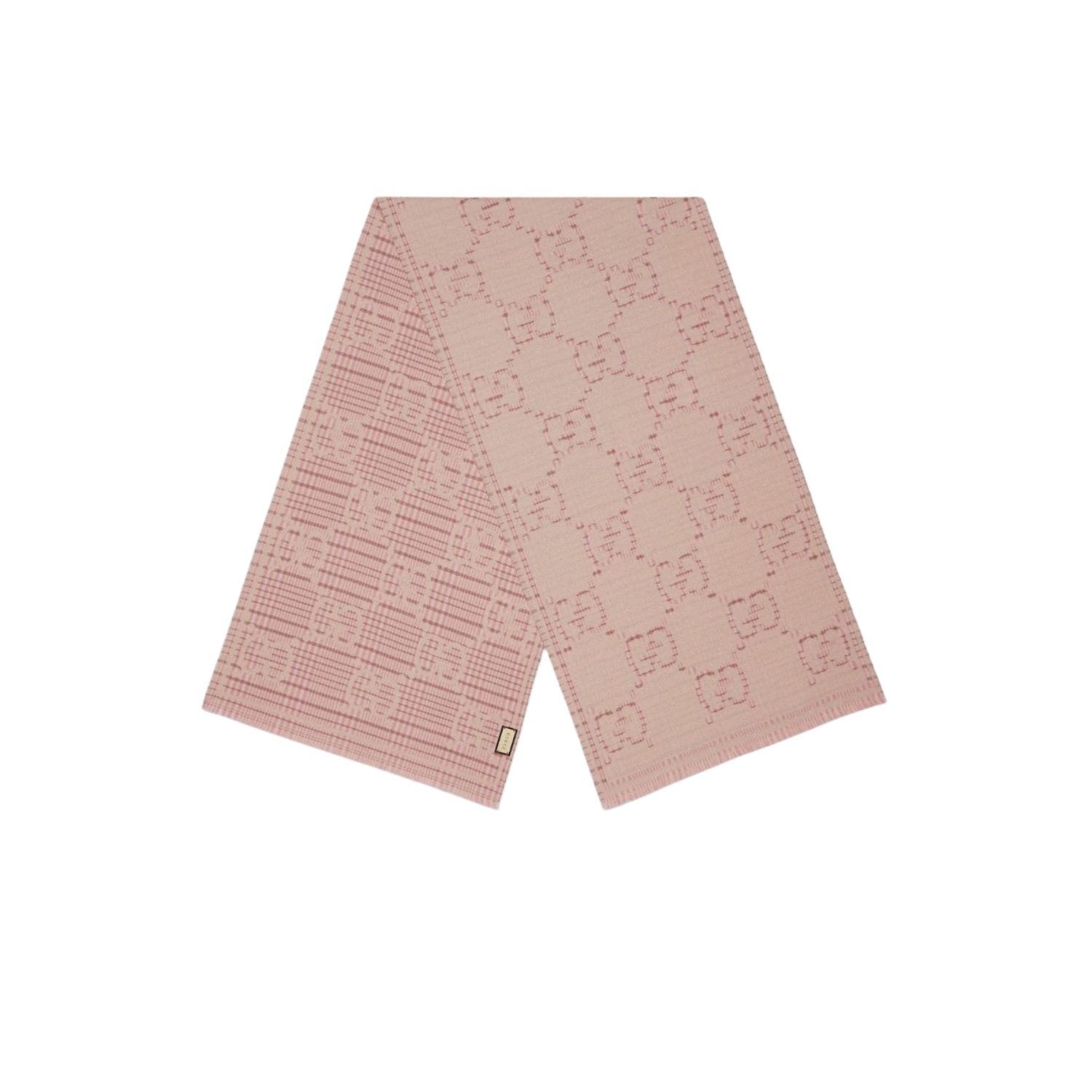 Gvc*1 Check GG Scarf Ivory And Pink 70.8in/180cm ‎774419 3GAMQ 9272