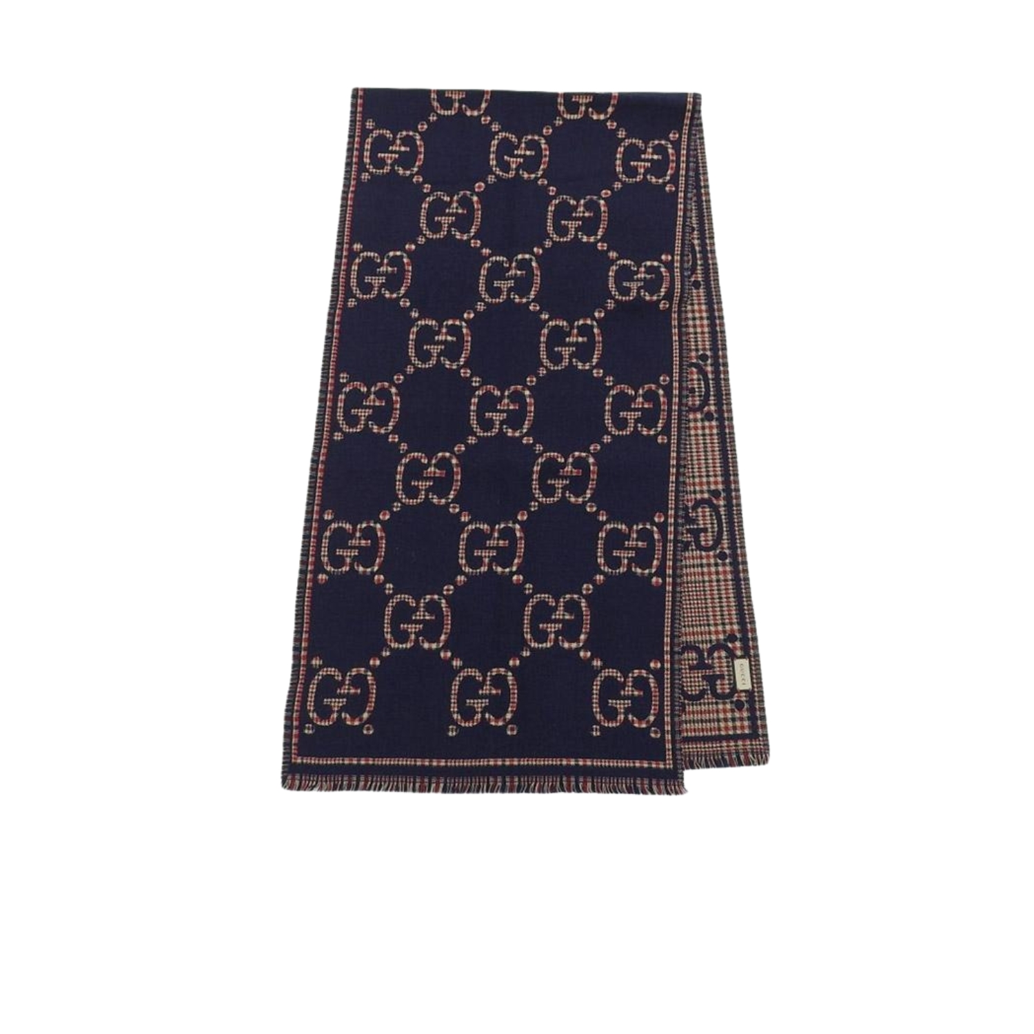 Gvc*1 GG Scarf Navy And Red 71in/180cm ‎660025 4G386 4174