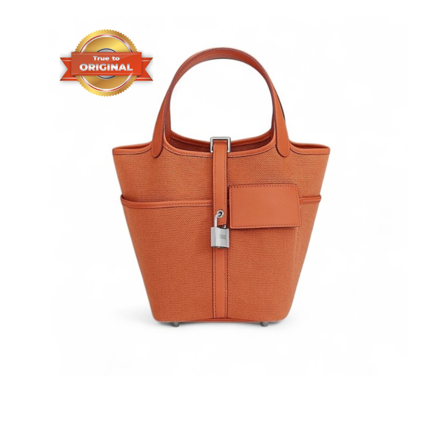 [True-to-ORIGINAL] H**me5 Picotin Lock 18 Pocket Bag Orange For Women 7.1in/18cm H083189CKAL