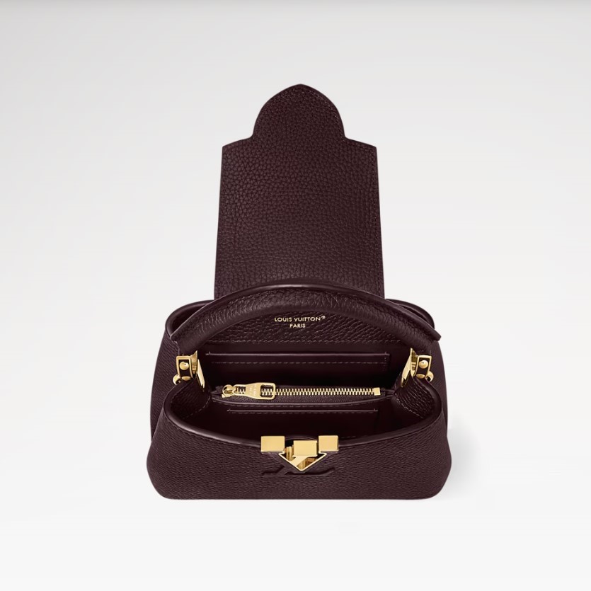 [True-to-ORIGINAL] L0vis Vvtt0n Capucines Mini Wine Red For Women 21cm/8.3in M25893