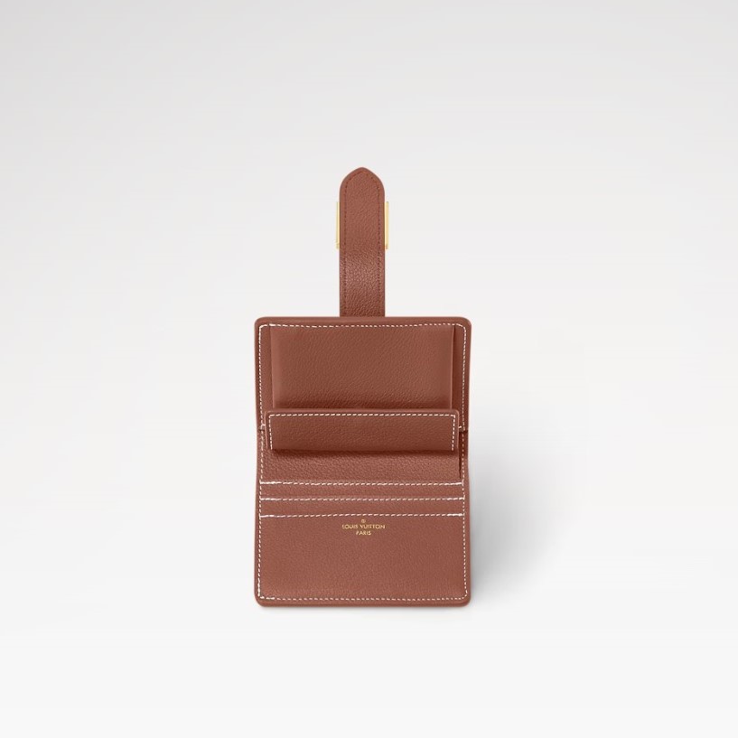 L0vis Vvtt0n Low Key Compact Wallet Cognac For Women 4.3in/11cm M12148