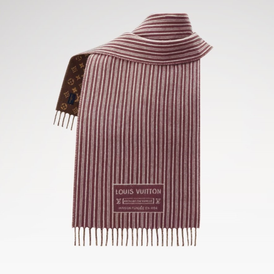 L0vis Vvtt0n My Neverfull Scarf Brown/Burgundy 94.5in/240cm M96732
