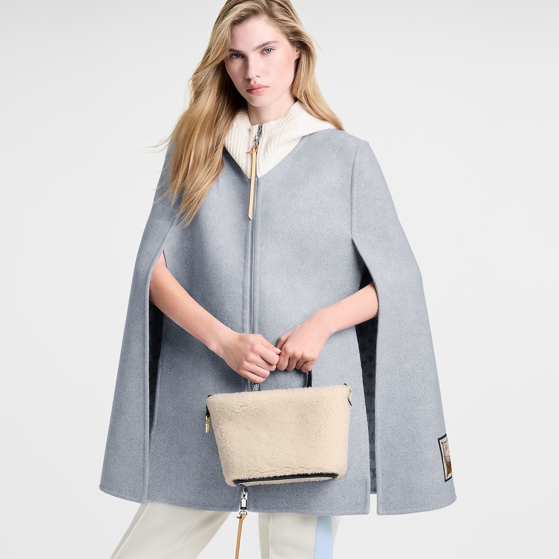 [True-to-ORIGINAL] L0vis Vvtt0n Neverfull Bandoulière Inside Out BB Monogram Shearling For Women 10.4in/26cm M26315