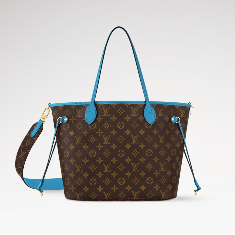 [True-to-ORIGINAL] L0vis Vvtt0n Neverfull Bandoulière Inside Out MM Gaston Blue For Women 12.2in/31cm M13753