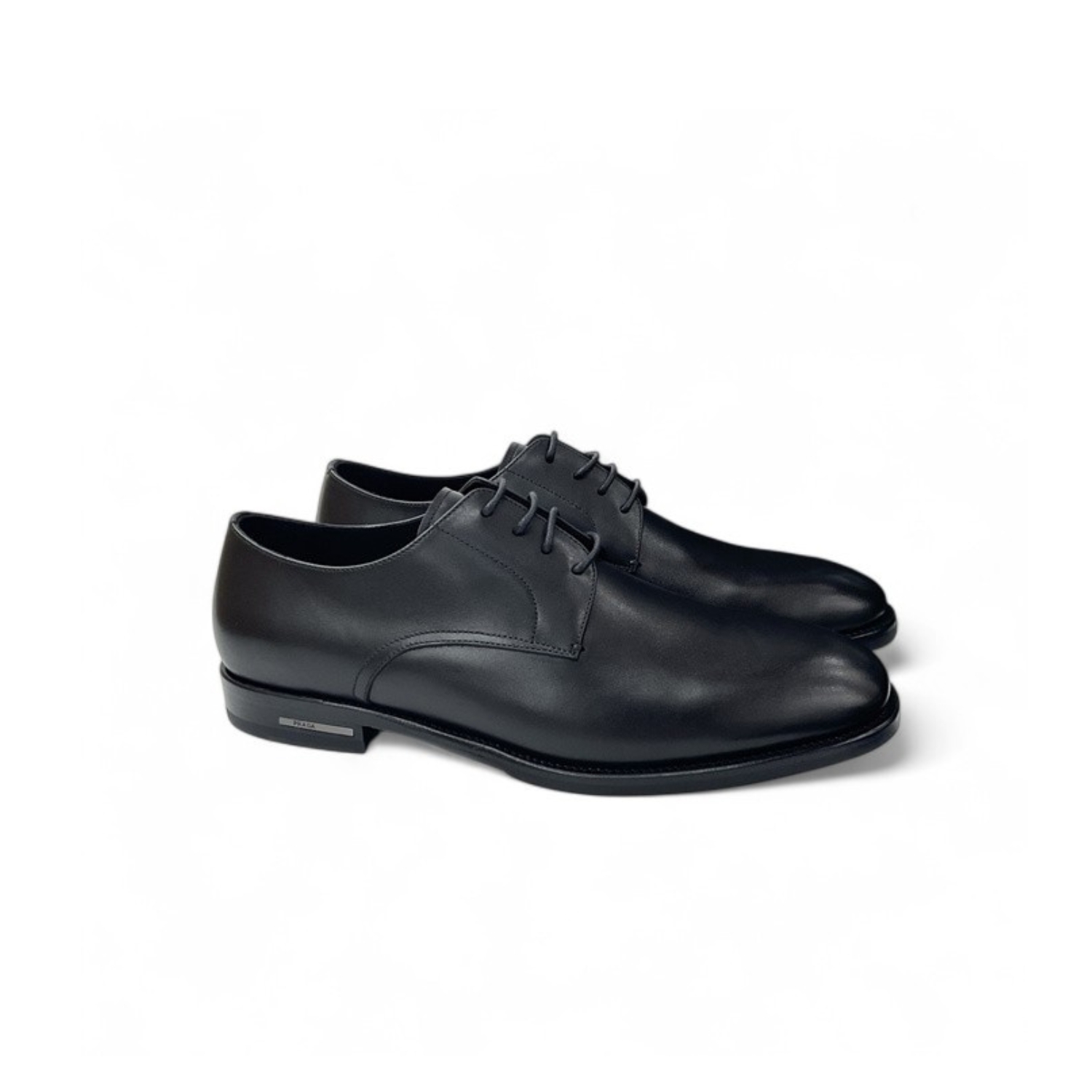Pra*a Leather Lace-Up Loafers Black For Men