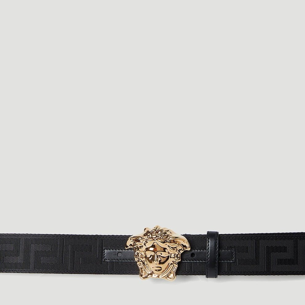 Versace Greca La Medusa Belt Black 4cm For Men DCU8061 DNAS62-1B00V