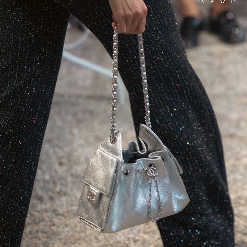 Ch**el 25 Mini Handbag Silvery For Women 8.7in/22cm‎ AS5631-B22716-U5341