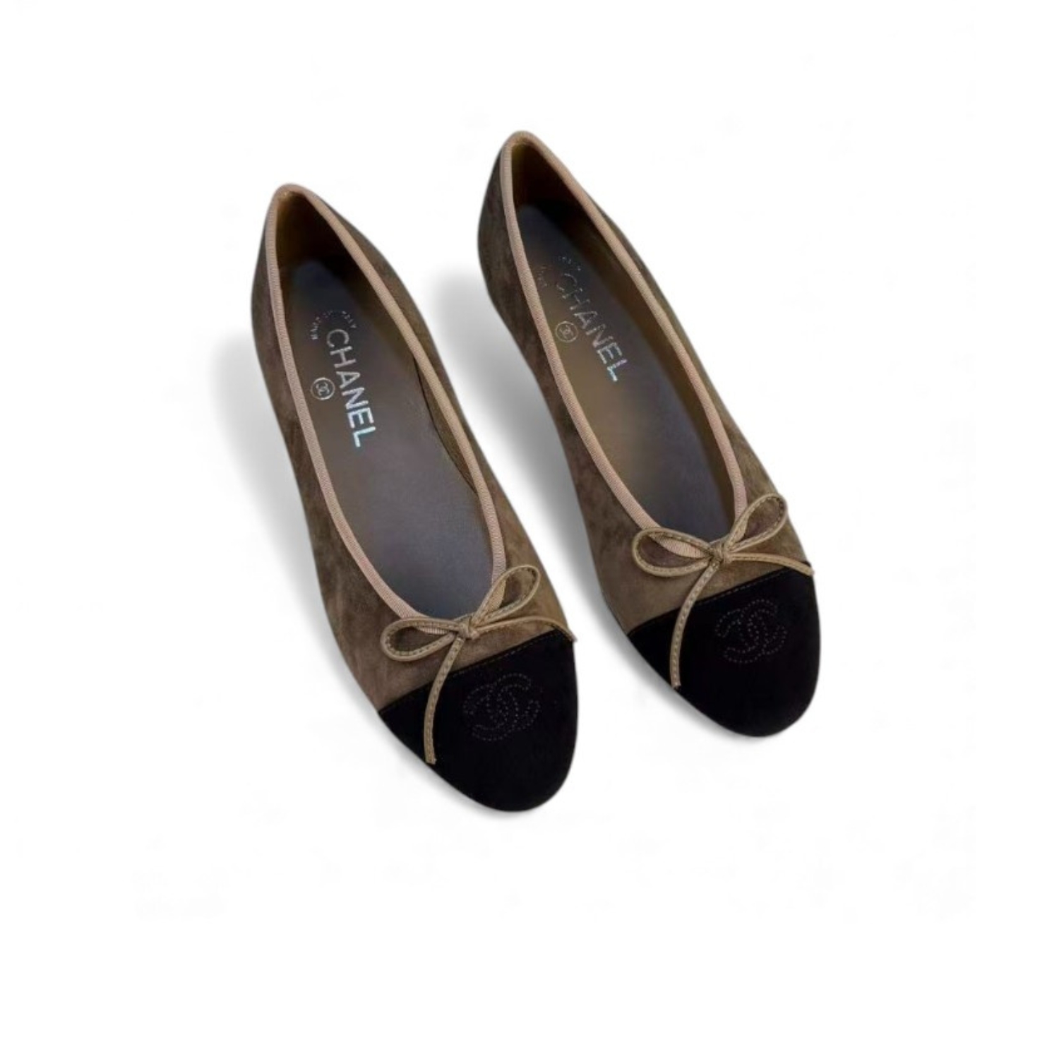 Ch**el Ballet Flats Suede Dark Brown For Women