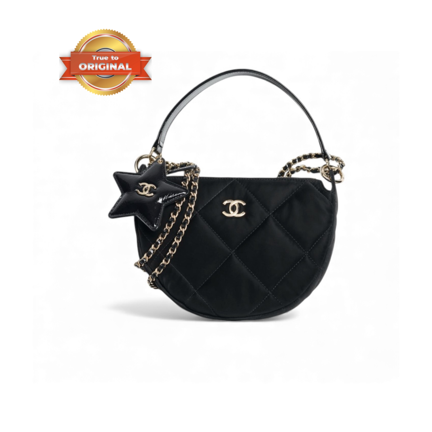 [True-to-ORIGINAL] Ch**el Clutch With Chain Black For Women 8.7in/22cm‎ AP4791-B21406-94305