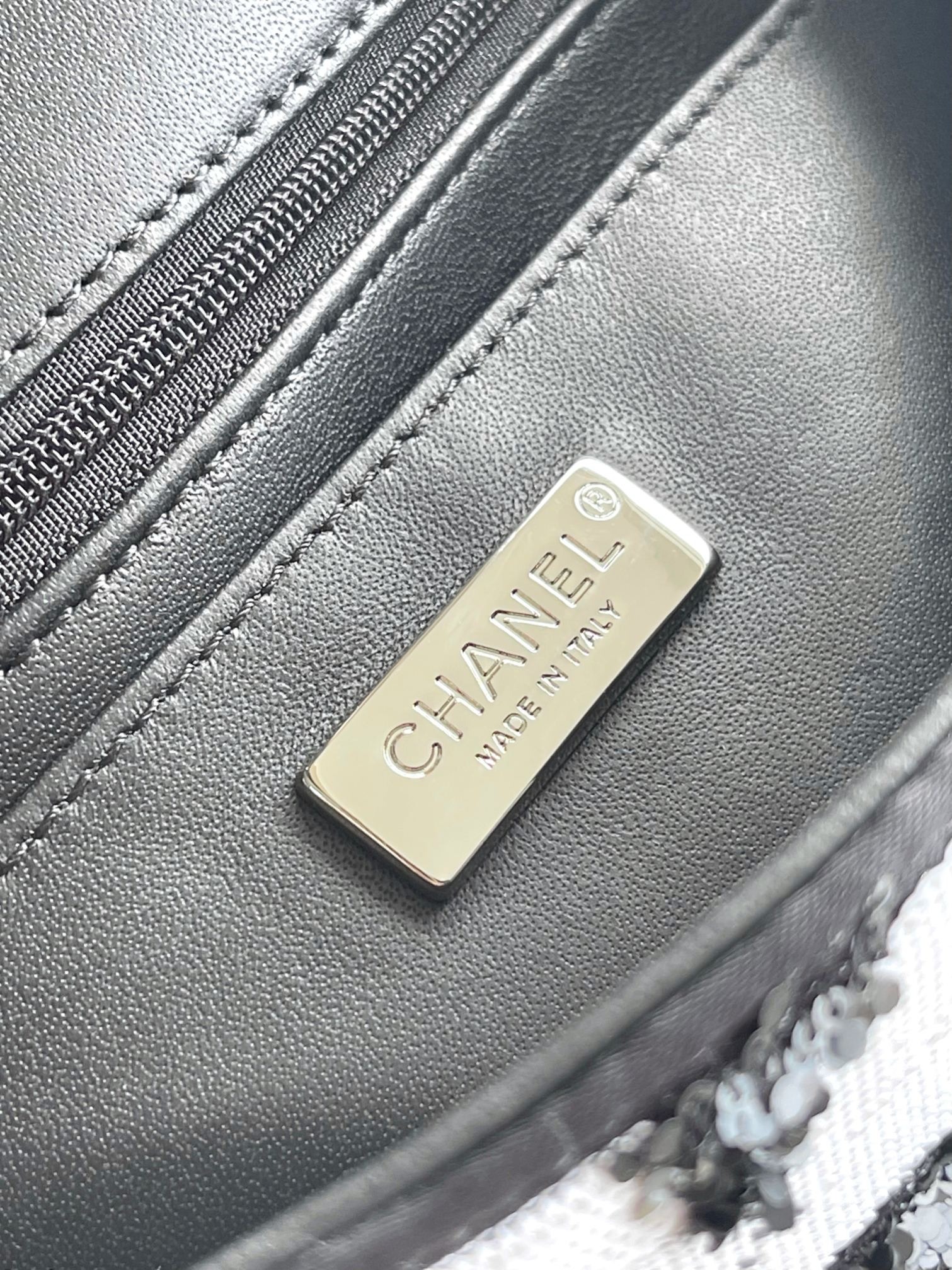 [True-to-ORIGINAL] Ch**el Sequin Bow Mini Flap Bag Black For Women 7.9in/20cm