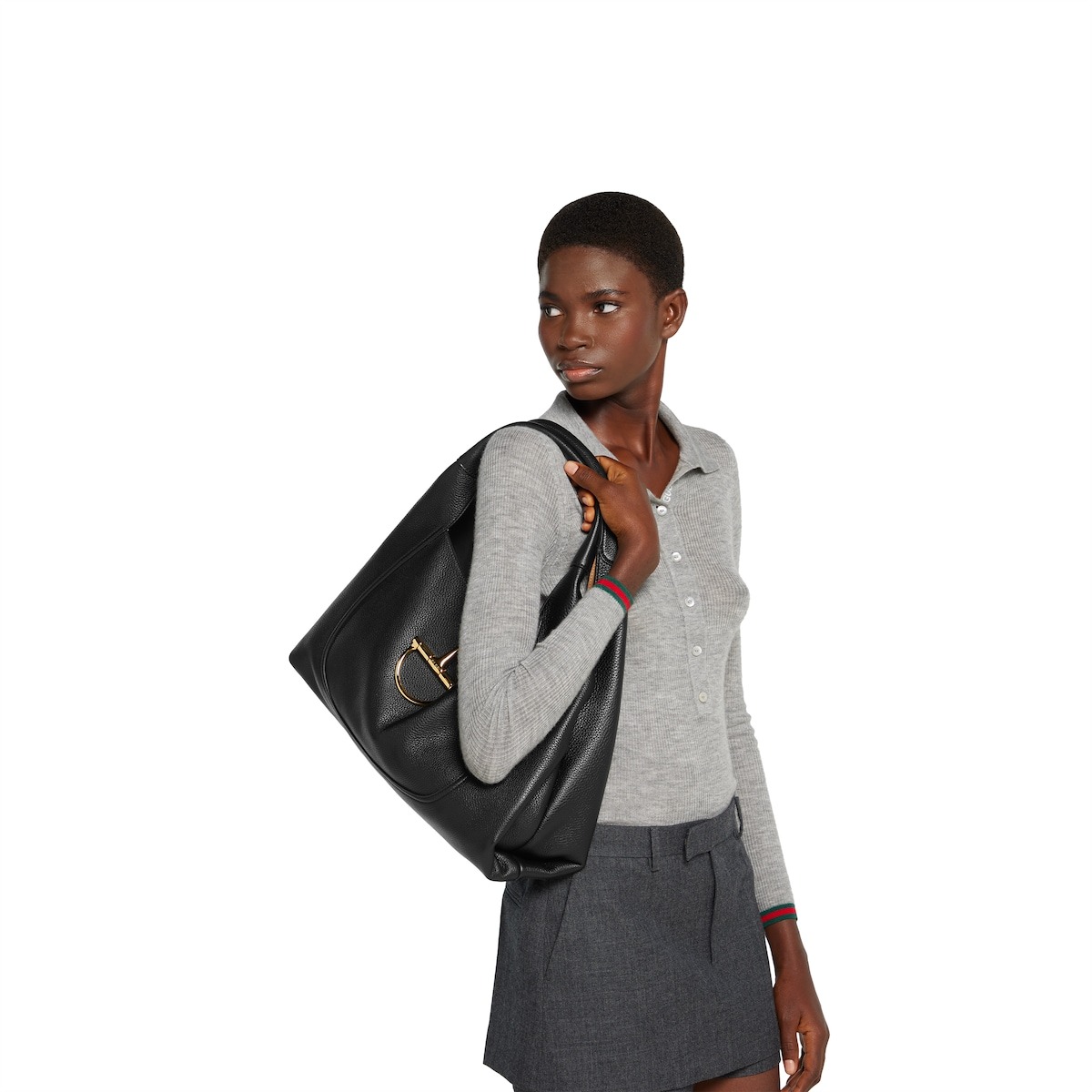 Gvc*1 Softbit Maxi Shoulder Bag Black For Women 18.1in/46cm 837466 AAEAO 1000