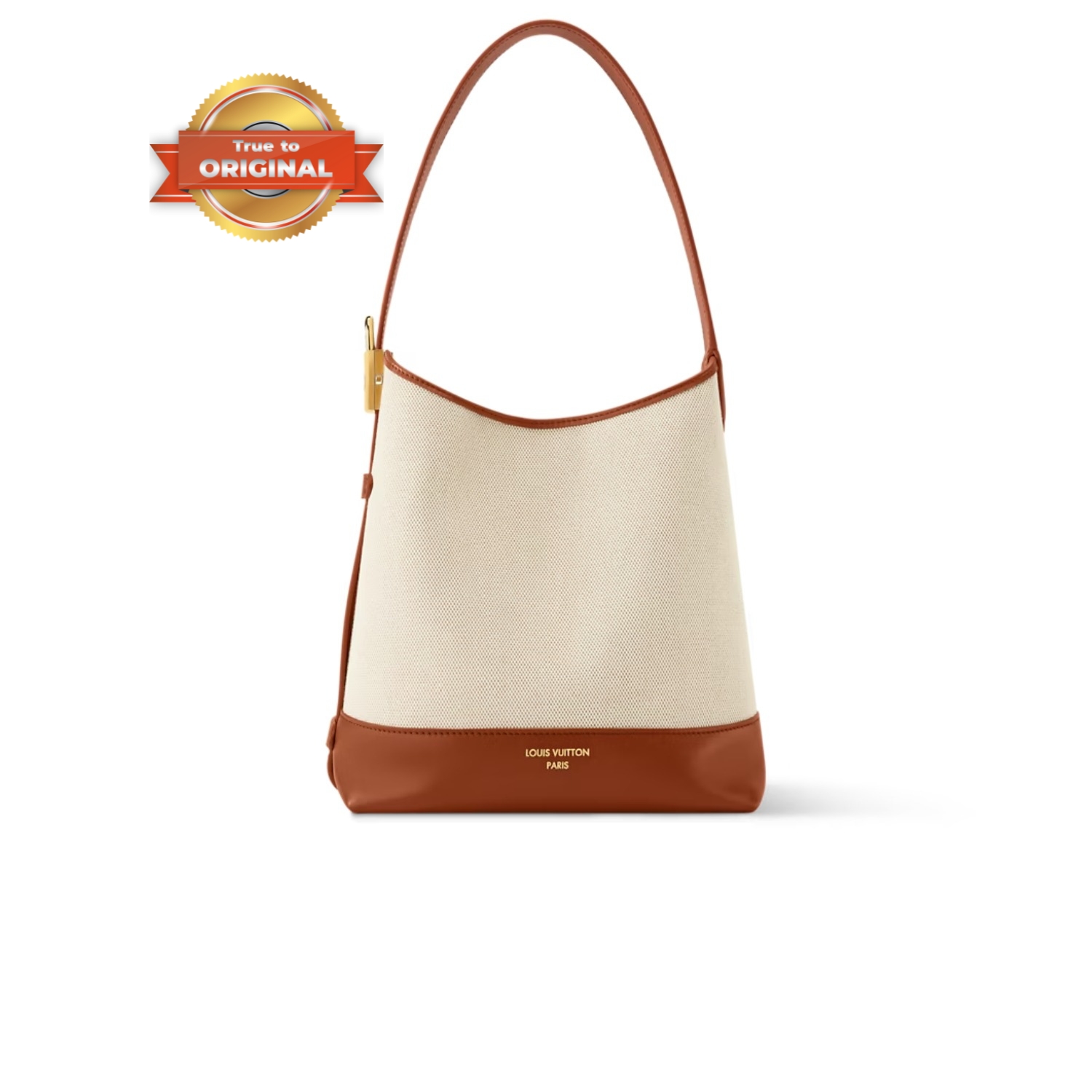 [True-to-ORIGINAL] L0vis Vvtt0n Low Key Hobo PM Ecru/Cognac For Women 11in/28cm M25468