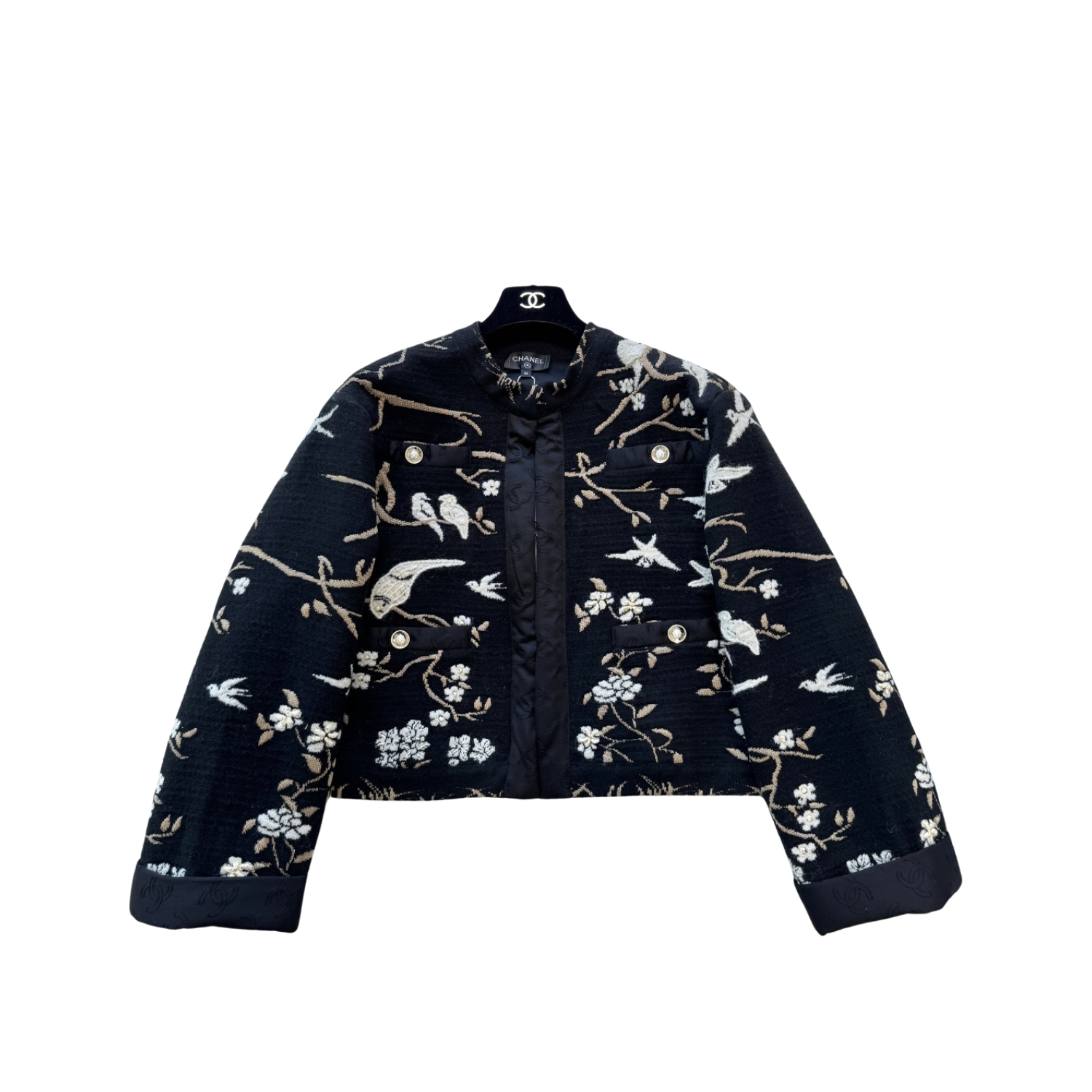 Ch**el Elegant Cropped Jacket Black For Women