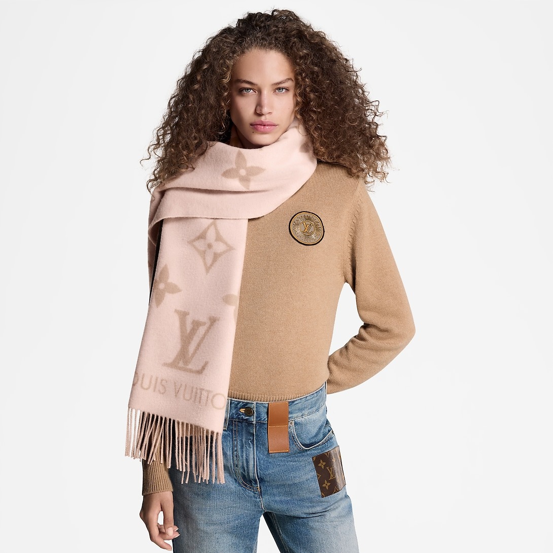 L0vis Vvtt0n Reykjavik Scarf Beige Rose For Women 74.8in/190cm M78908