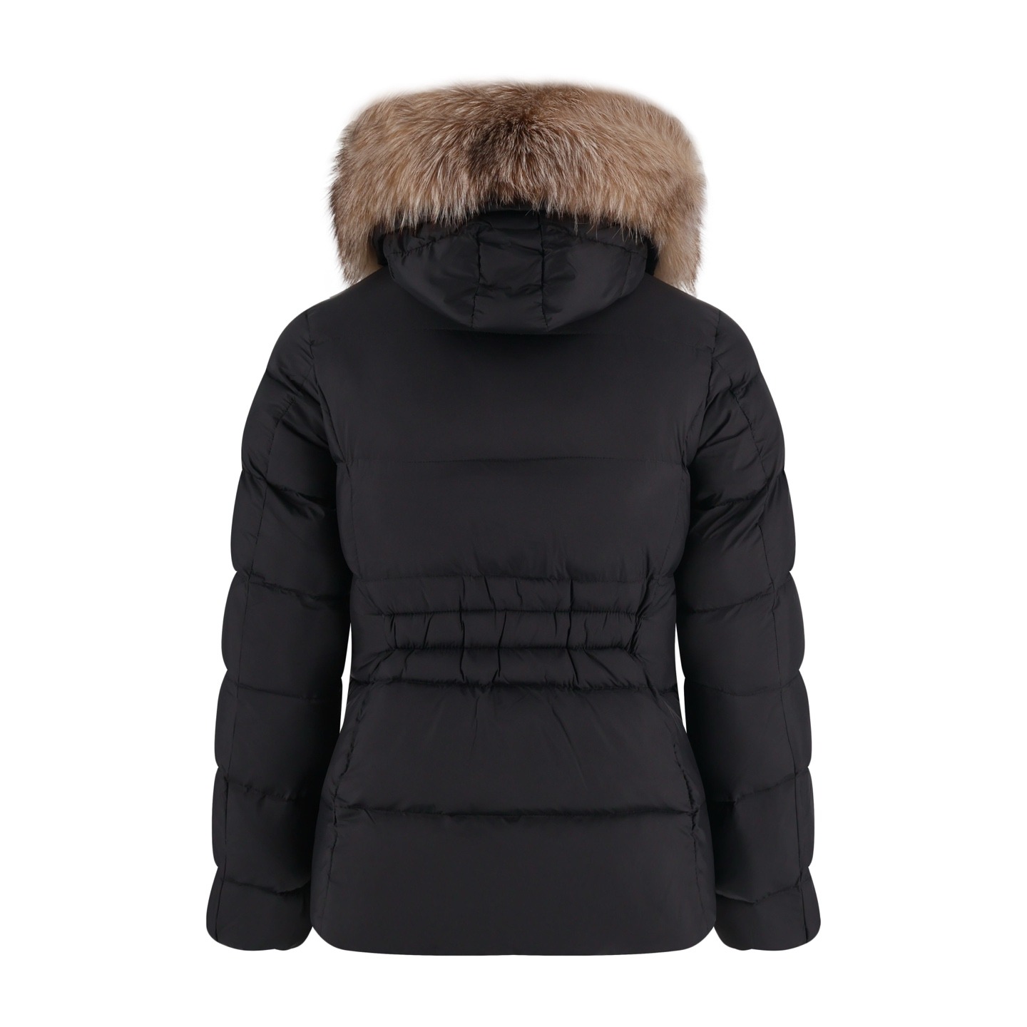 Moncler Boed Hooded Shearling-Trimmed Short Down Jacket Black For Women