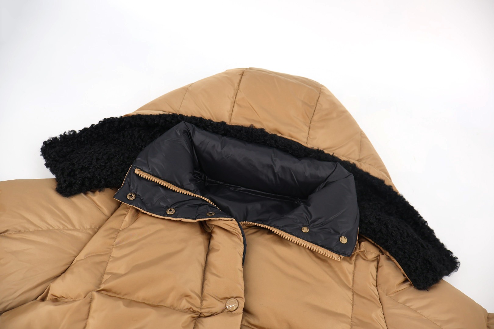 Moncler Castelnou Square-Quilted Hooded Short Down Jacket Beige For Women