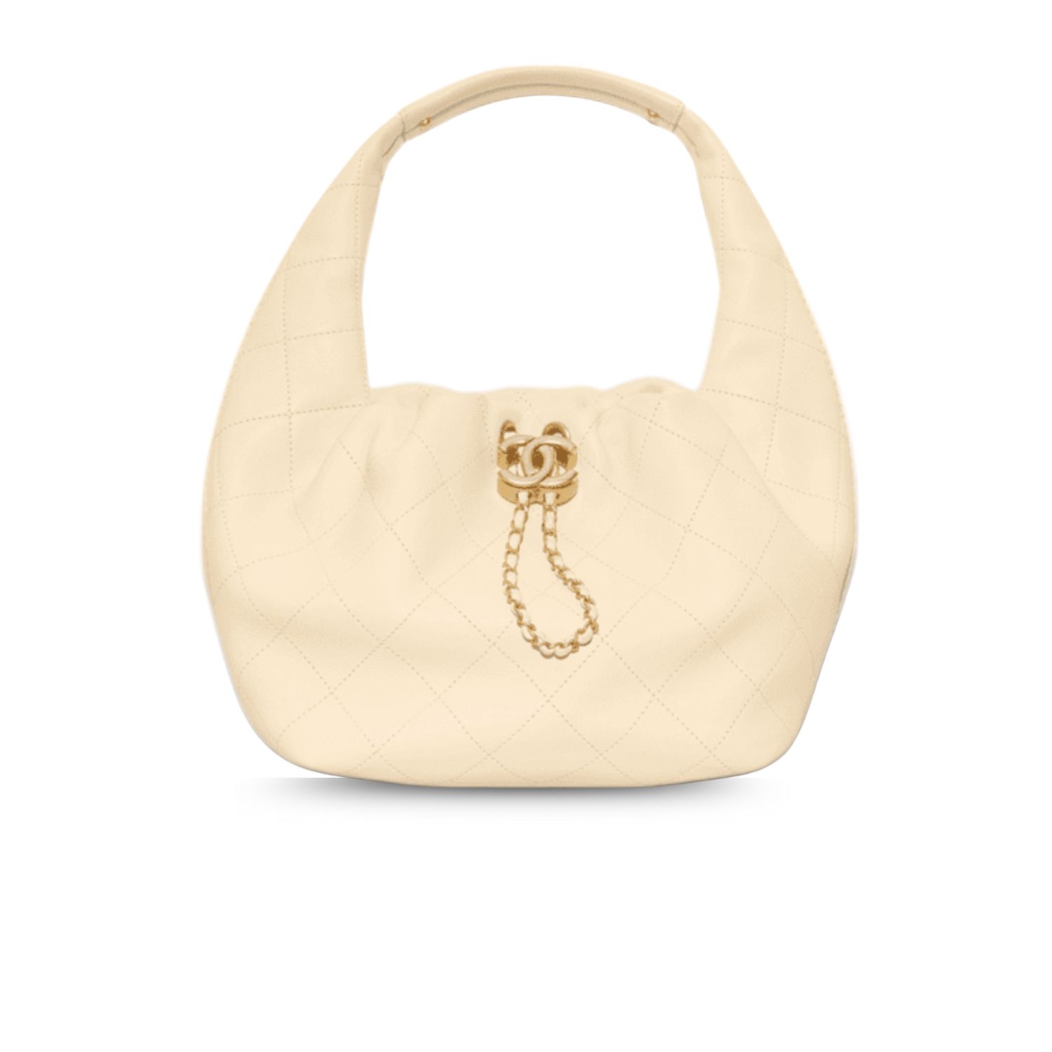 Ch**el Hobo Handbag Beige For Women 9.4in/24cm AS5976-B22897-U4531
