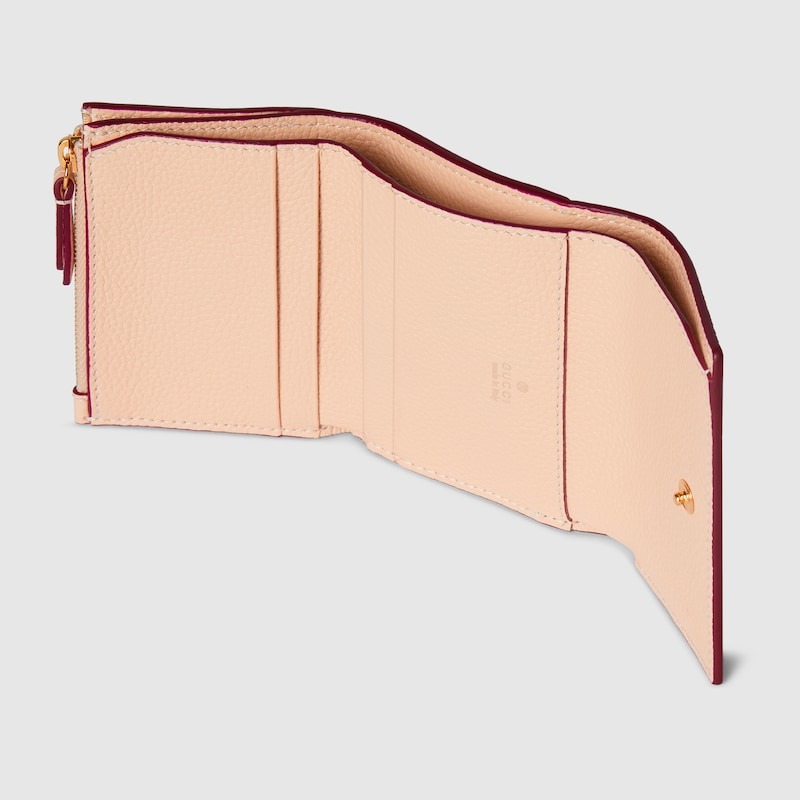 Gvc*1 Bi-Color GG Marmont Mini Wallet Rosso Ancora Red/Pink For Women 3.9in/10cm 837957 AAE5F 6259