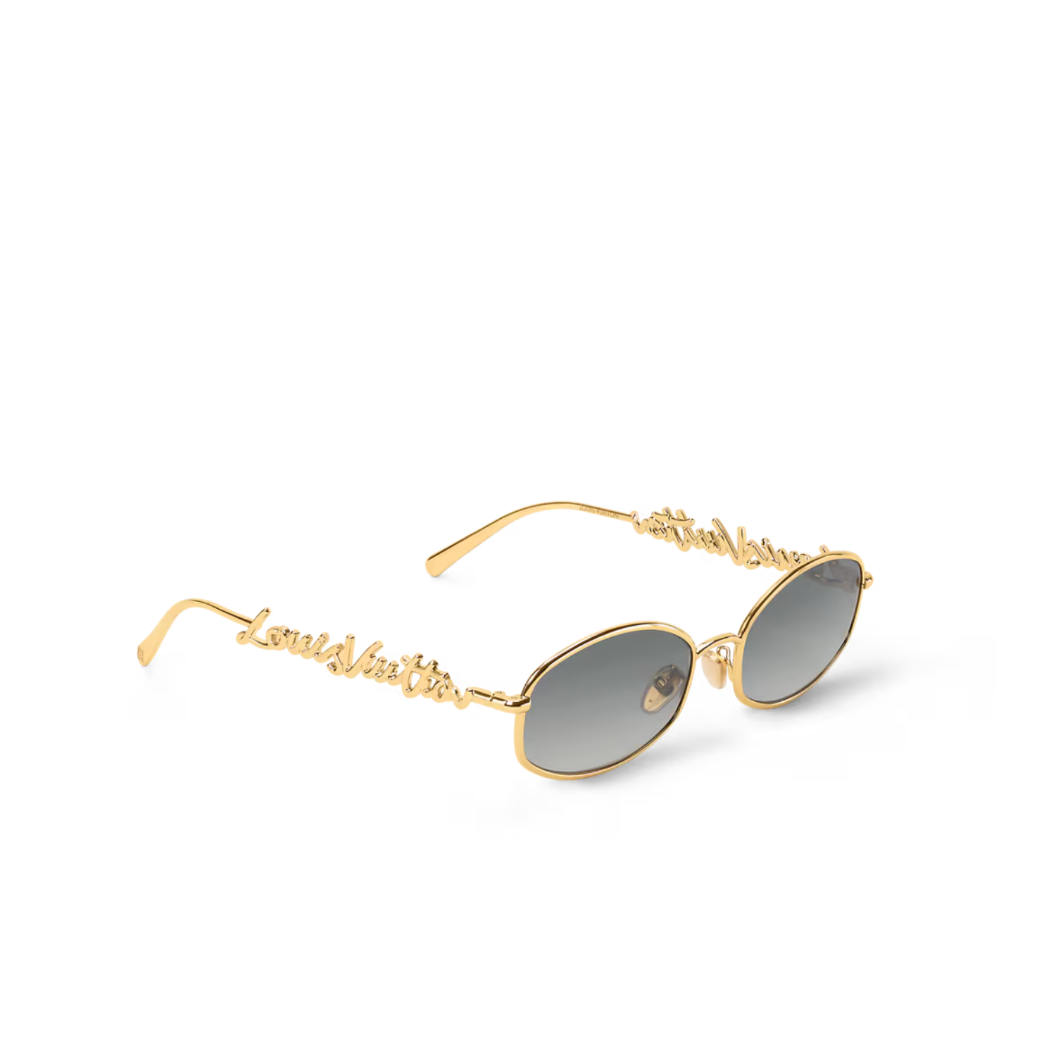 L0vis Vvtt0n LV Script Metal Round Sunglasses Gold Hardware For Women Z3171U