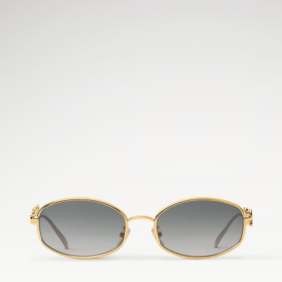 L0vis Vvtt0n LV Script Metal Round Sunglasses Gold Hardware For Women Z3171U