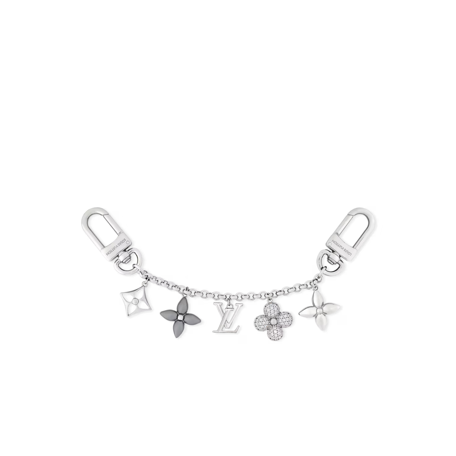 L0vis Vvtt0n Spring Street Strass Chain Bag Charm Silver Hardware For Women M03212