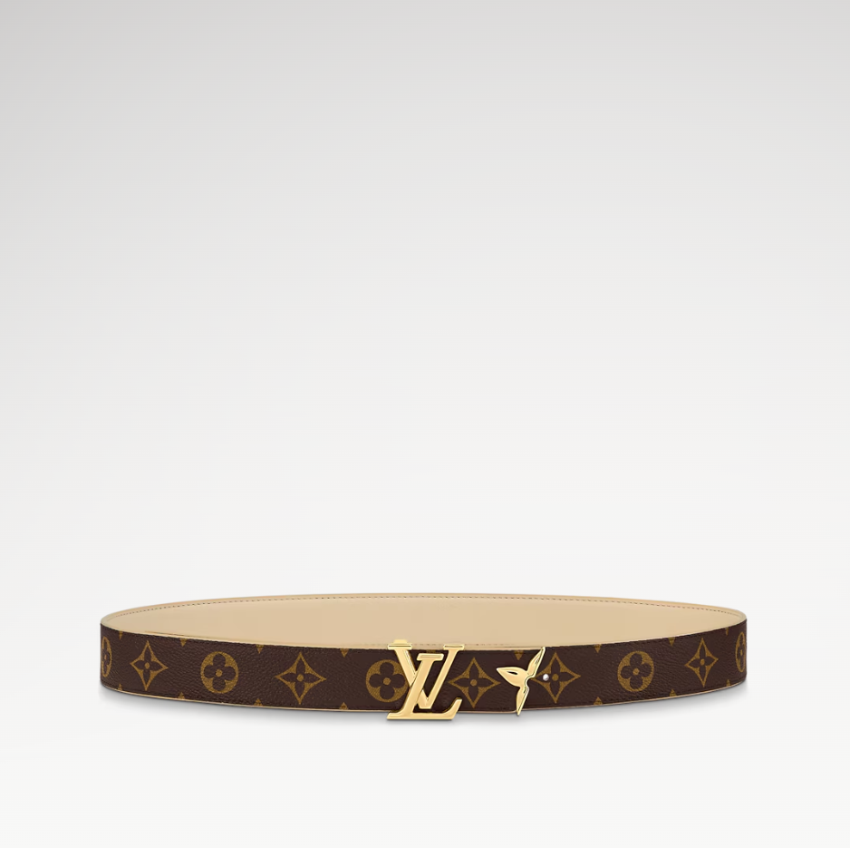 L0vis Vvtt0n Pretty LV 30mm Reversible Belt Beige For Women M8233W