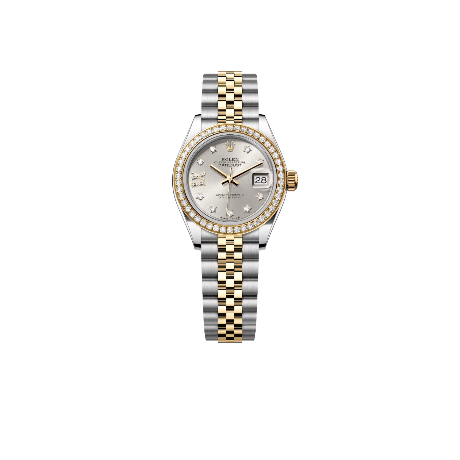 R01ex Lady-Datejust Watch Silver/Gold Toned Silver Dial 28mm For Women 279383RBR-0003