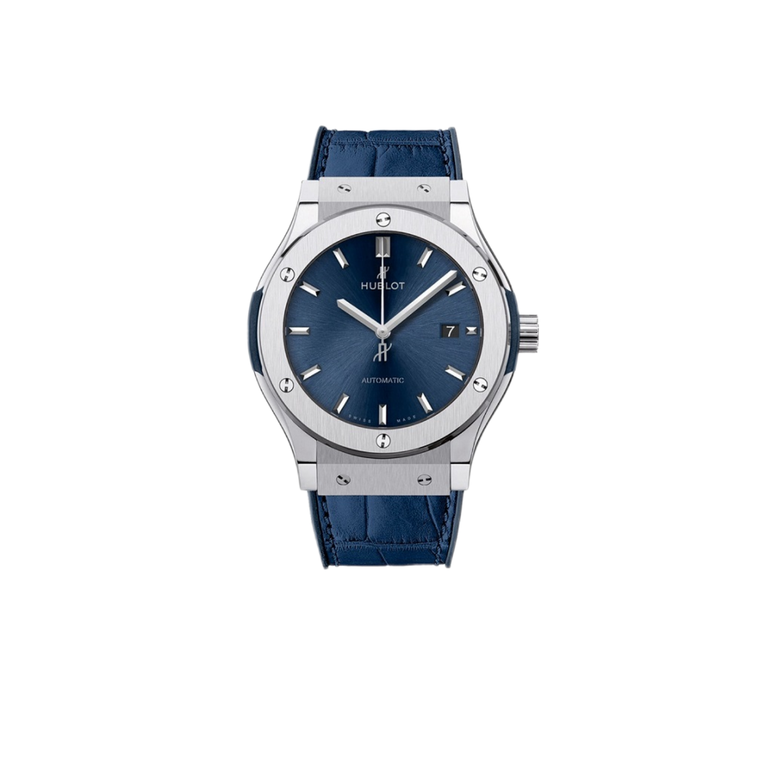 Hublot Classic Fusion Watch Automatic Silver Toned Blue Sunray Dial 42mm For Men 542.NX.7170.LR