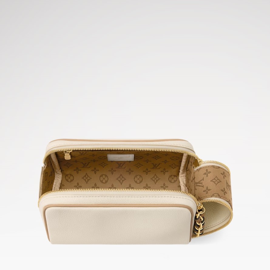 L0vis Vvtt0n Mini Dopp Kit 7.9in/ 20cm Vanilla Gold Hardware For Women M29547