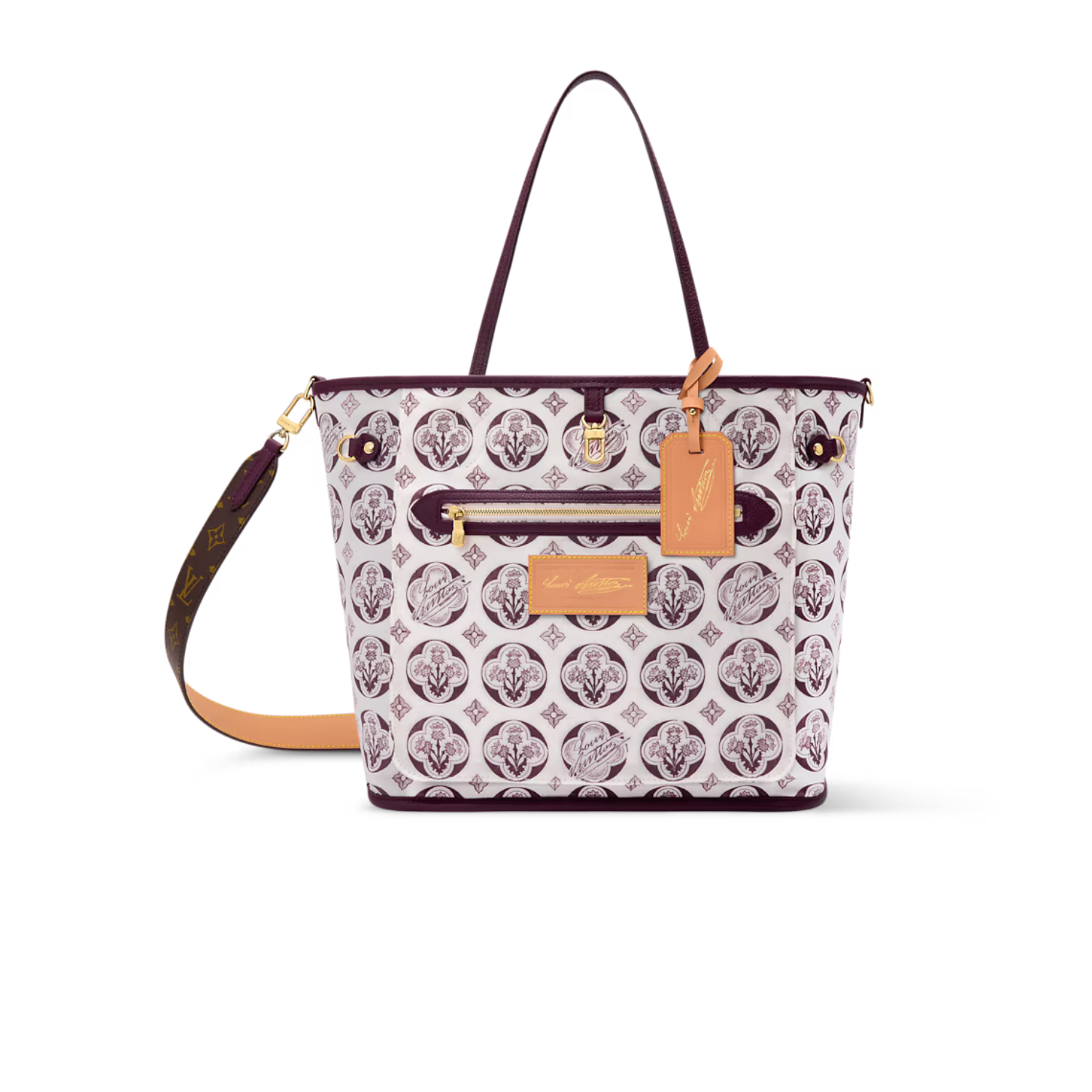 L0vis Vvtt0n Neverfull Inside Out MM Tote Bag 12.2in/ 31cm Monogram/ Purple Gold Hardware For Women M28377