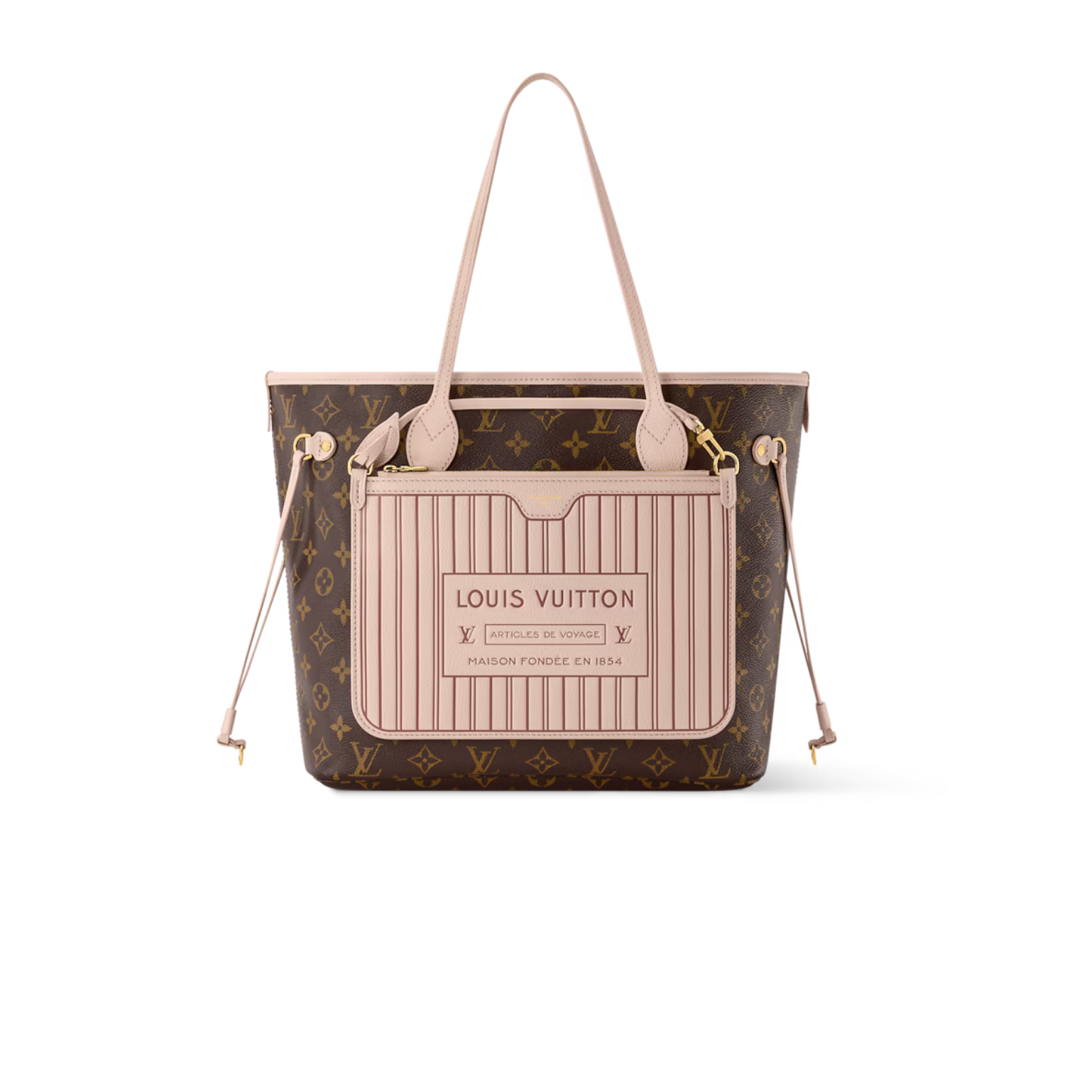 L0vis Vvtt0n Neverfull Inside Out MM Tote Bag 12.2in/ 31cm Monogram Sand Gold Hardware For Women M28375