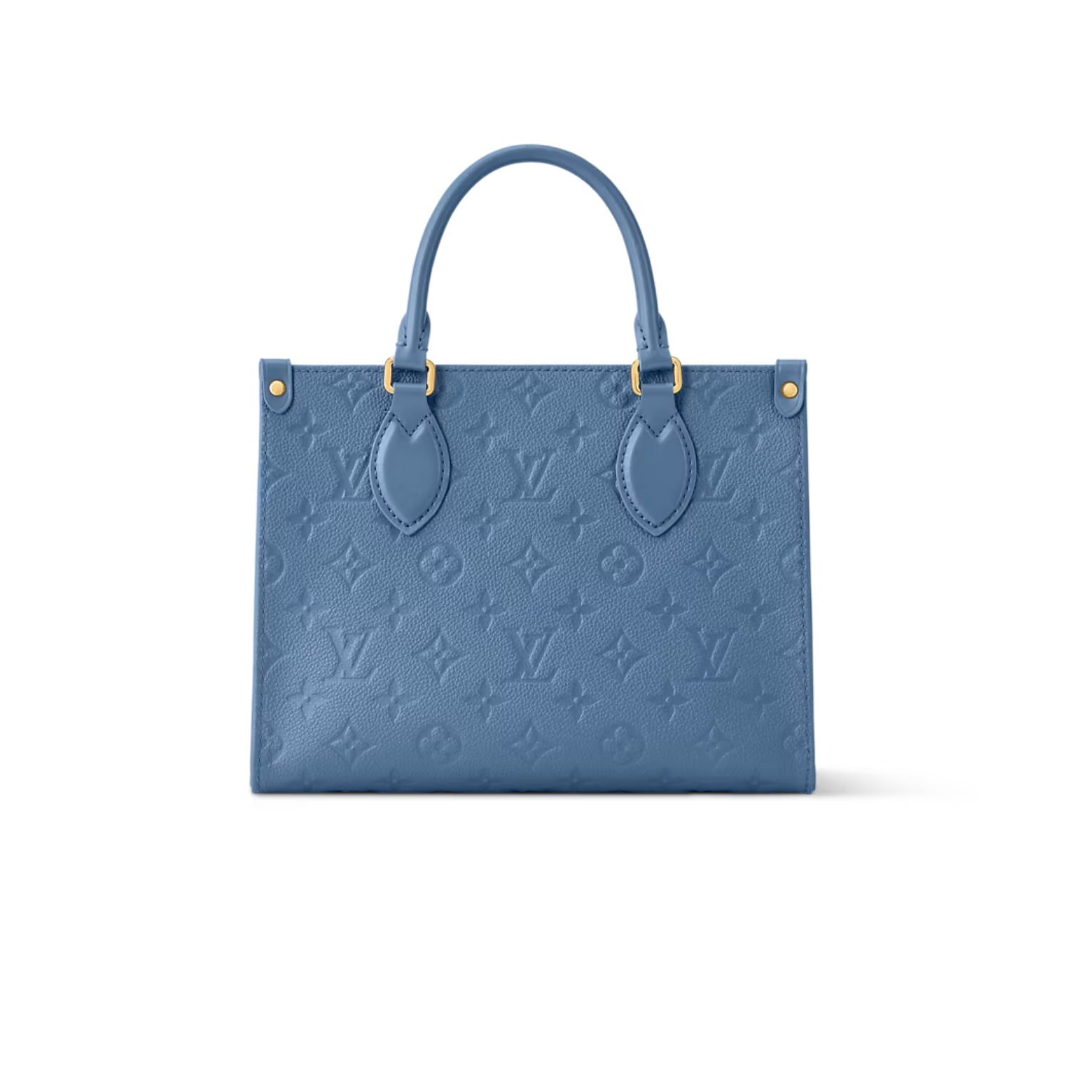 L0vis Vvtt0n OnTheGo PM Tote Bag 9.8in/ 25cm Blue Jean Gold Hardware For Women M28181