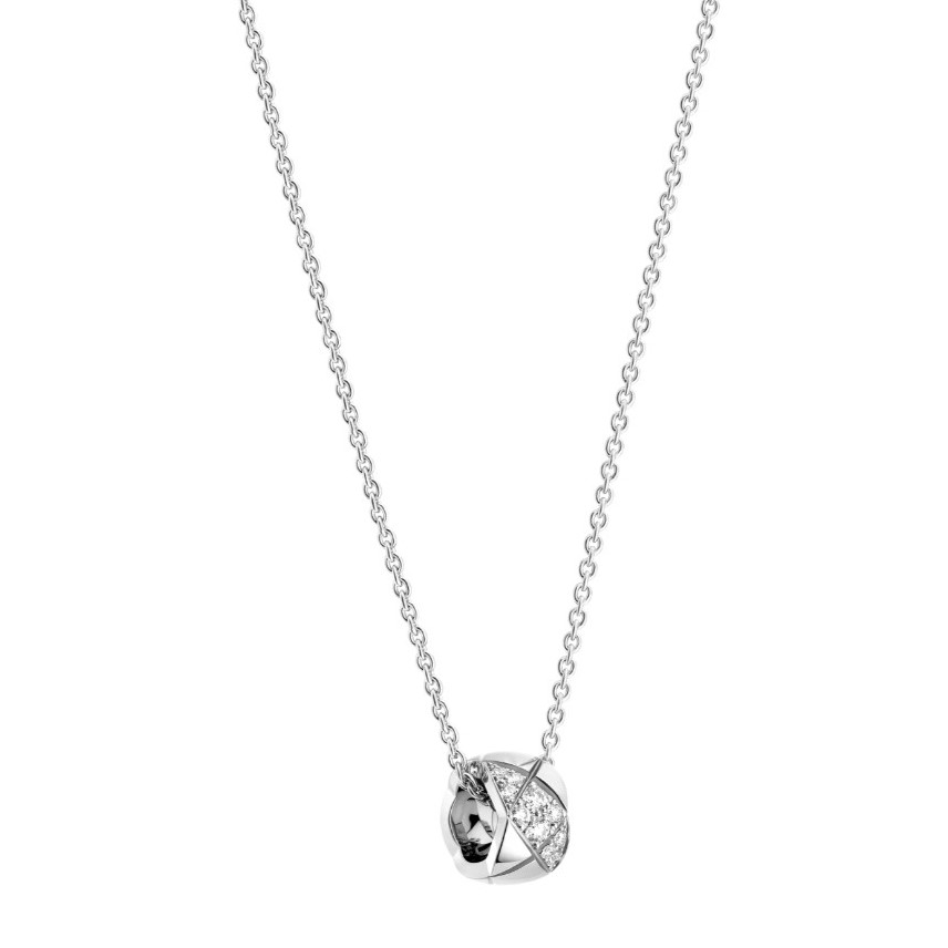Ch**el Coco Crush Necklace Silver Hardware For Women J13701