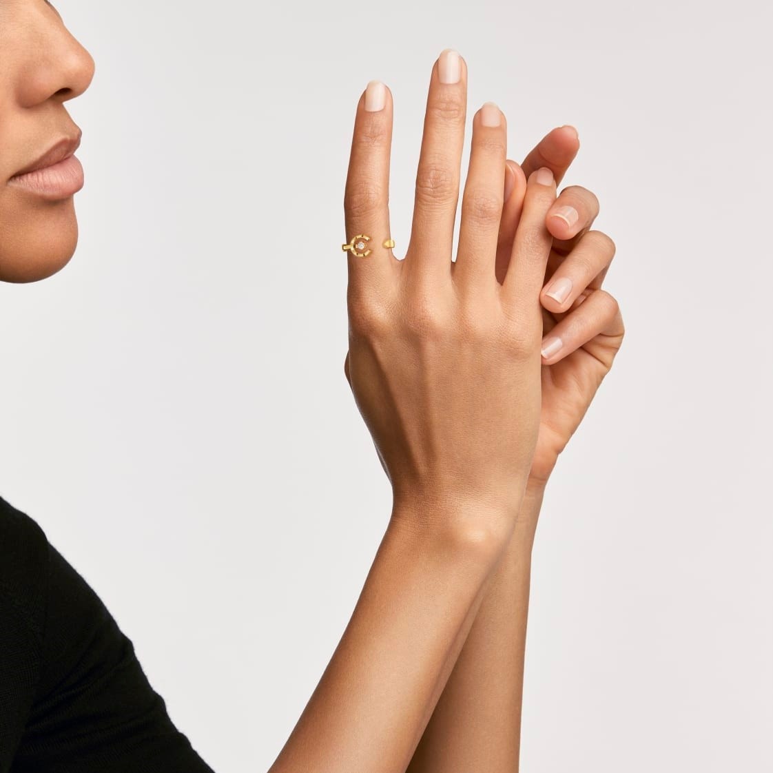 Ch**el Coco Ring Gold Hardware For Women J13725