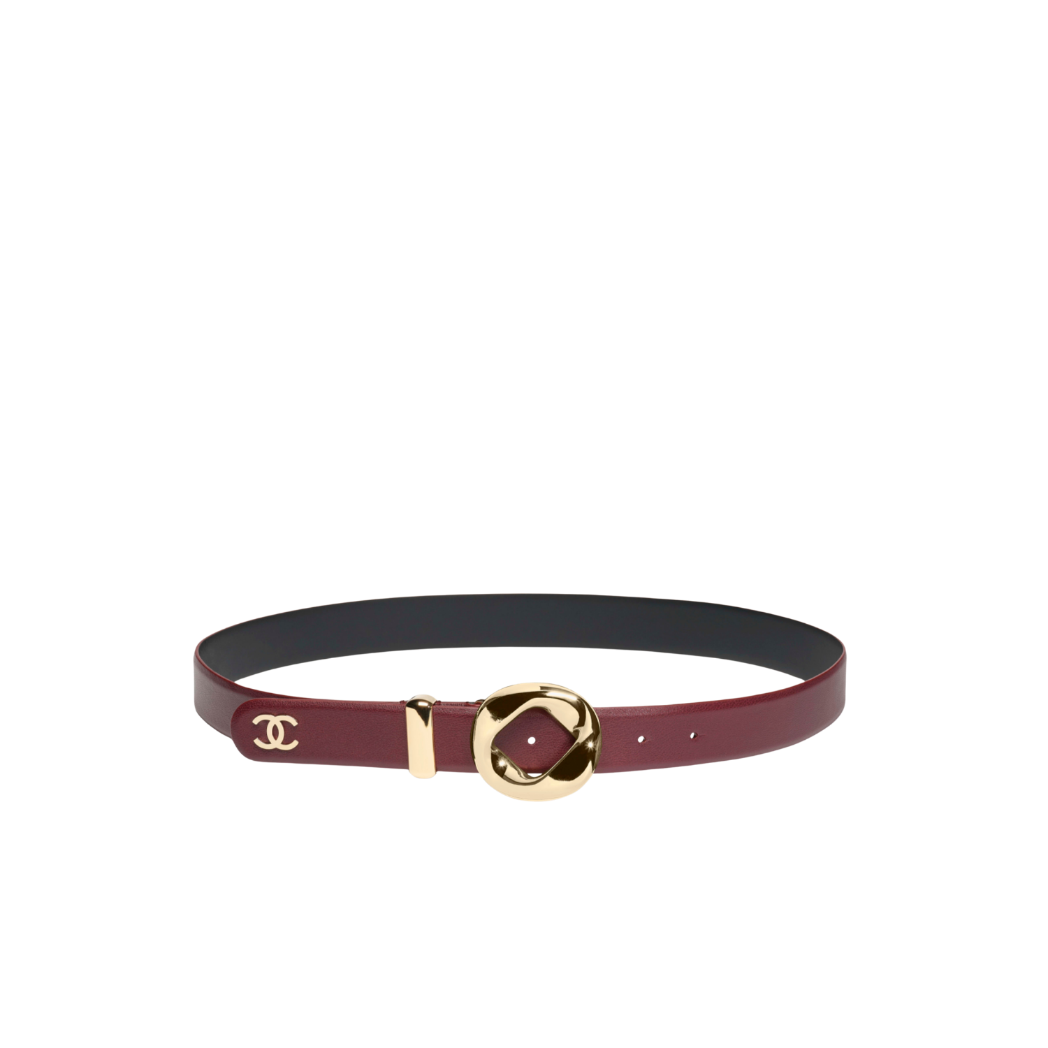 Ch**el Leather Belt Burgundy For Women AAB765-B23547-U7714