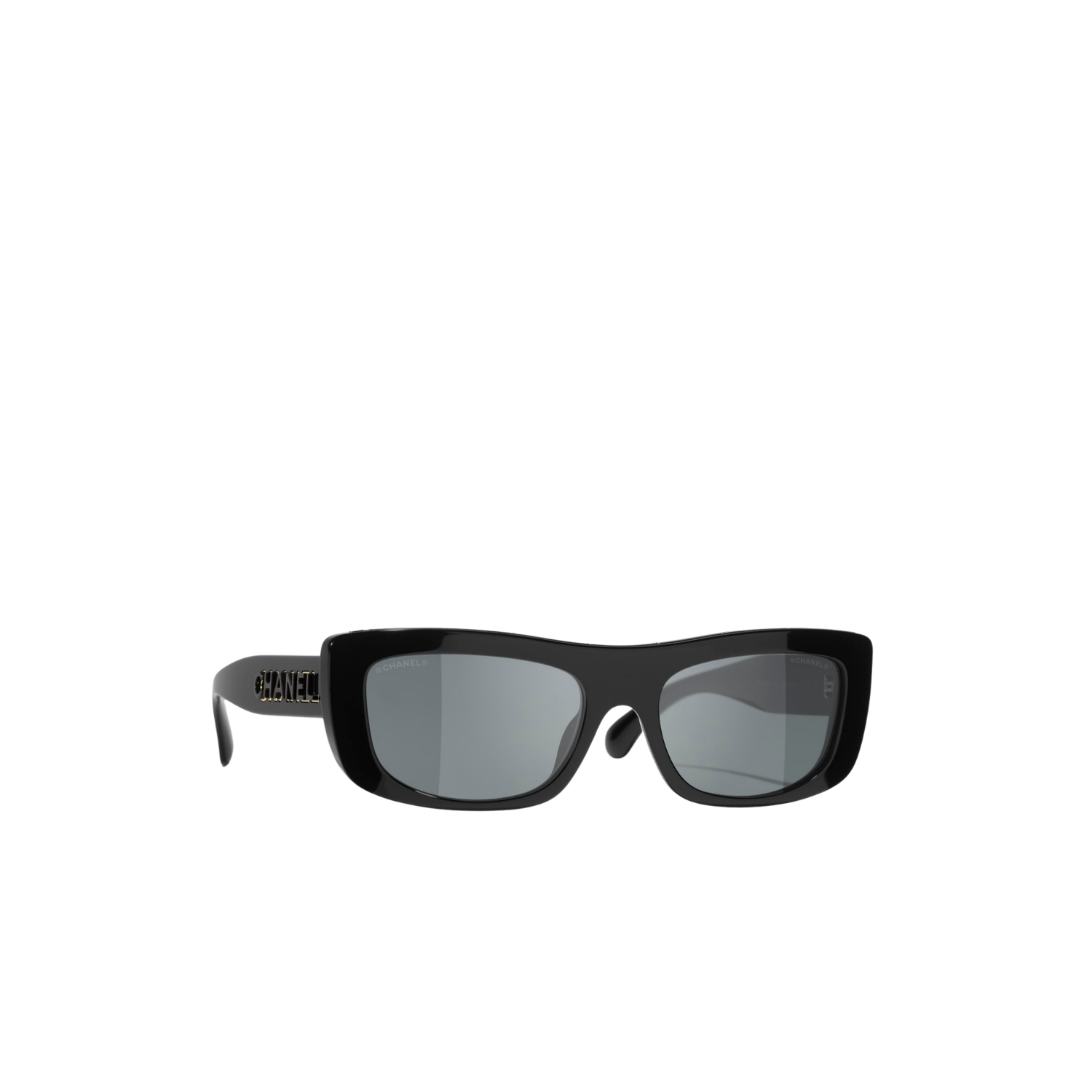 Ch**el Rectangle Sunglasses Black For Women A71760 X08101 S2214