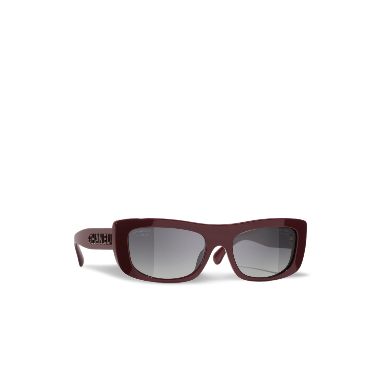 Ch**el Rectangle Sunglasses Burgundy For Women A71760 X02016 S0281