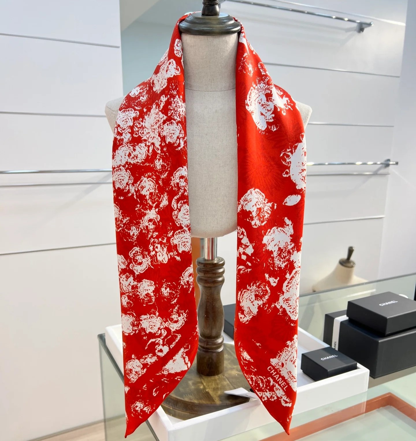Ch**el Square Scarf Red For Women