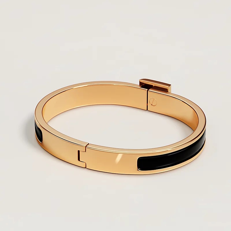 H**me5 Mini Clic Medor Bracelet Noir Gold Hardware For Women H200005F 01GM